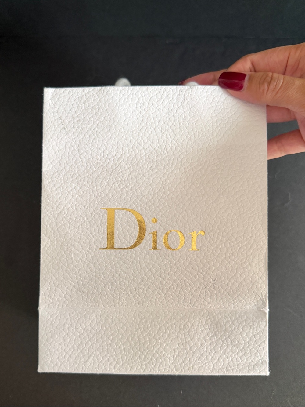 Dior White Bag with Gold Logo